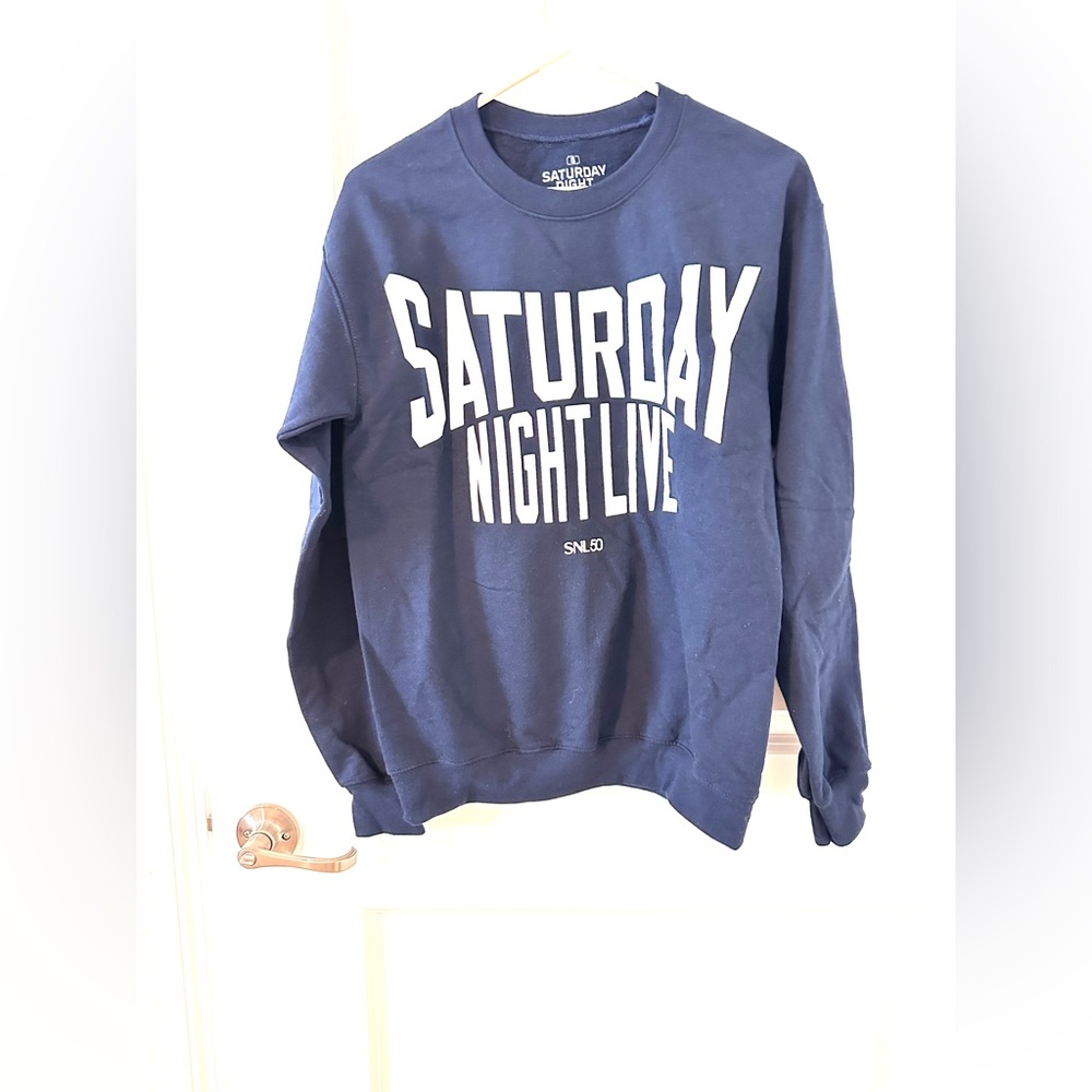 New! Ripple Junction SNL 50 Saturday Night Live Navy Crewneck Sweatshirt Size sm - Picture 2 of 4